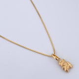 Set Cadena Veneciana / 1.8gr/45cm/0.9mm + Dije Oso / 0.35gr/1.5cm Troquelado Oro 18K (Oferta) $