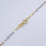 Set Cadena Flor Espejo /1.1gr/45cm/1.7mm + Dije Cruz/0.4gr/2cm Troquelado Oro 18K (Oferta) $