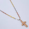 Set Cadena Flor Espejo /1.1gr/45cm/1.7mm + Dije Cruz/0.4gr/2cm Troquelado Oro 18K (Oferta) $