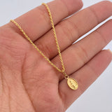 Set Cadena Lazo /0.85gr/45cm/0.7mm + Dije Virgen Milagrosa/0.30gr/1.5cm Troquelado Oro 18K (Oferta) $