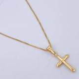 Set Cadena Veneciana /1.8gr/45cm/0.4mm + Dije Cruz/0.45gr/2cm Troquelado Oro 18K (Oferta) $