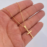 Set Cadena Veneciana /1.8gr/45cm/0.4mm + Dije Cruz/0.45gr/2cm Troquelado Oro 18K (Oferta) $