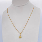 Set Cadena Veneciana /1.85gr/45 cm /0.3 mm + Dije Trebol/0.35gr/1cm Circon Verde  Oro 18K (Oferta) $