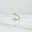 Piercing Espiral Chispa 0.5gr / 1cm / 3mm Circon Blanco Rosca Bola Oro Amarillo 18K (Joya)