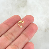 Piercing Espiral Chispa 0.5gr / 1cm / 3mm Circon Blanco Rosca Bola Oro Amarillo 18K (Joya)