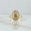 Anillo Virgen de Guadalupe Filigrana 2.3gr / T6 1/4 / Circones Verdes Blancos Fucsia Oro Amarillo 18K ©