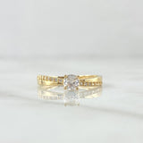 Anillo Solitario Carril Infinito 1.6gr / T5 1/2 / Circones Blancos Oro Amarillo 18K ©