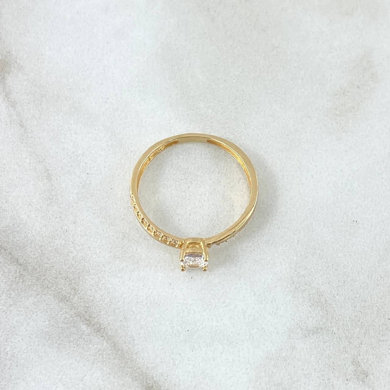 Anillo Solitario Carril Infinito 1.6gr / T5 1/2 / Circones Blancos Oro Amarillo 18K ©