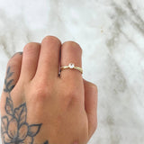 Anillo Solitario Carril Infinito 1.6gr / T5 1/2 / Circones Blancos Oro Amarillo 18K ©