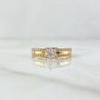 Anillo Solitario Doble Carril 2.5gr / T7 1/4 / Circones Blancos Oro Amarillo 18K ©