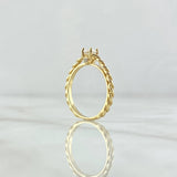 Anillo Solitario Entorchado 2.35gr / T7 3/4 / Circon Blanco Oro Amarillo 18K ©