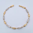 Pulso Rustico Rectangular Eslabon 4.8gr / 22cm / 3.1mm Diamantado Dos Oros Amarillo Blanco 18K &