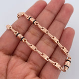 Pulso Rustico Tornillo 4.3gr / 20.4cm / 3.9mm Cauchos Negros Oro Rosa 18K &