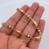 Pulso Rustico 5.6gr / 22.3cm / 4.1mm Barril Cauchos Negros Oro Amarillo 18K &