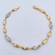 Pulso Rustico Eslabon 4.9gr / 21.4cm / 5.2mm Diamantado Dos Oros Amarillo Blanco 18K &