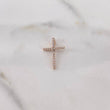 Dije Cruz 0.9gr / 2.1cm / Circones Blancos Oro Rosa 18K #