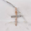 Dije Cruz Clavos 3.85gr / 4.7cm / Circones Blancos Dos Oros Blanco Rosa 18K #
