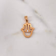 Dije Mano Hamsa 2.85gr / 2.5cm / Circon Blanco Oro Rosa 18K $