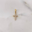 Dije Cruz 0.7gr / 2cm / Circones Blancos Oro Amarillo 18K #