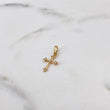 Dije Cruz 0.6gr / 2cm / Circones Blancos Oro Amarillo 18K &