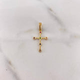 Dije Cruz 1.25gr / 3cm / Circones Colores Oro Amarillo 18K &
