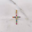 Dije Cruz 1.7gr / 3.5cm / Circones Colores Oro Amarillo 18K &