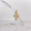 Dije Cruz 1.35gr / 2.3cm / Circones Blancos Oro Amarillo 18K $