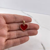 Dije Corazon 3.1gr / 2cm / Rojo Electroestático Oro Rosa 18K $