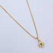 Set Cadena Veneciana 1.8gr/45cm/0.7mm + Dije Trebol 0.3gr/ 1.1cm Circon Verde Oro 18K (Oferta) &