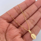 Set Cadena Veneciana 1.8gr/45cm/0.7mm + Dije Virgen Guadalupe 0.4gr/1.5cm Troquelado Oro 18K (Oferta) &