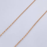 Set Cadena Aro Seguido 0.85gr/45cm/0.6mm + Dije Libelula 0.35gr/1.4cm Troquelado Oro 18K (Oferta) &
