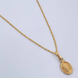 Set Cadena Singapur 1.15gr/50cm/0.8mm + Dije Divino Niño 0.3gr/ 1.4cm Troquelado Oro 18K (Oferta) &