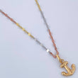 Set Cadena Flor Espejo 1.1gr/45cm/1.8mm + Dije Ancla 0.4gr/1.5cm Troquelado Oro 18K (Oferta) &