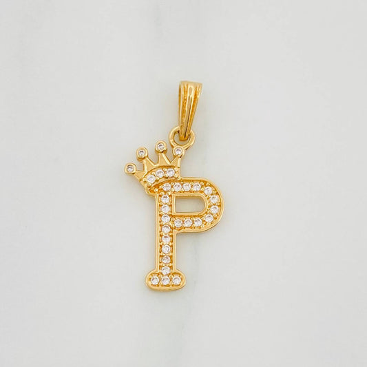 Dije Corona Letra P 1.2 g / 2.5 cm Oro Amarillo 18K