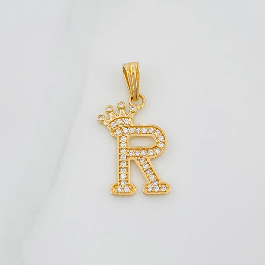 Dije Corona Letra R 1.6 g / 2.5 cm Oro Amarillo 18K
