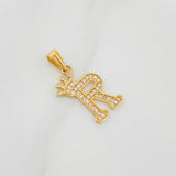 Dije Corona Letra R 1.6 g / 2.5 cm Oro Amarillo 18K