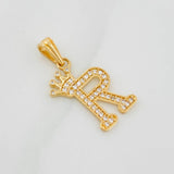 Dije Corona Letra R 1.6 g / 2.5 cm Oro Amarillo 18K