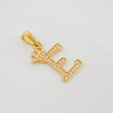 Dije Corona Letra E 1.3 g / 2.5 cm Oro Amarillo 18K