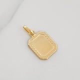 Dije Placa Bordeada 0.55 g / 2 cm Oro Amarillo 18K