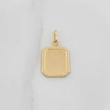 Dije Placa Bordeada 0.7 g / 2.3 cm Oro Amarillo 18K