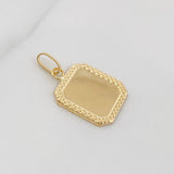 Dije Placa Bordeada 0.75 g / 2.3 cm Oro Amarillo 18K