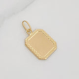 Dije Placa Bordeada 0.7 g / 2.3 cm Oro Amarillo 18K