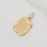 Dije Placa Bordeada 0.7 g / 2.3 cm Oro Amarillo 18K
