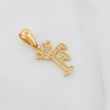 Dije Corona Letra F 1.6 g / 2.5 cm Oro Amarillo 18K