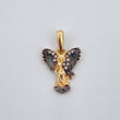 Dije San Miguel Arcangel 1.55gr / 2.1cm Circones Blancos Dos Oros Negro Amarillo 18K &