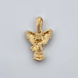 Dije San Miguel Arcangel 1.55gr / 2.1cm Circones Blancos Dos Oros Negro Amarillo 18K &