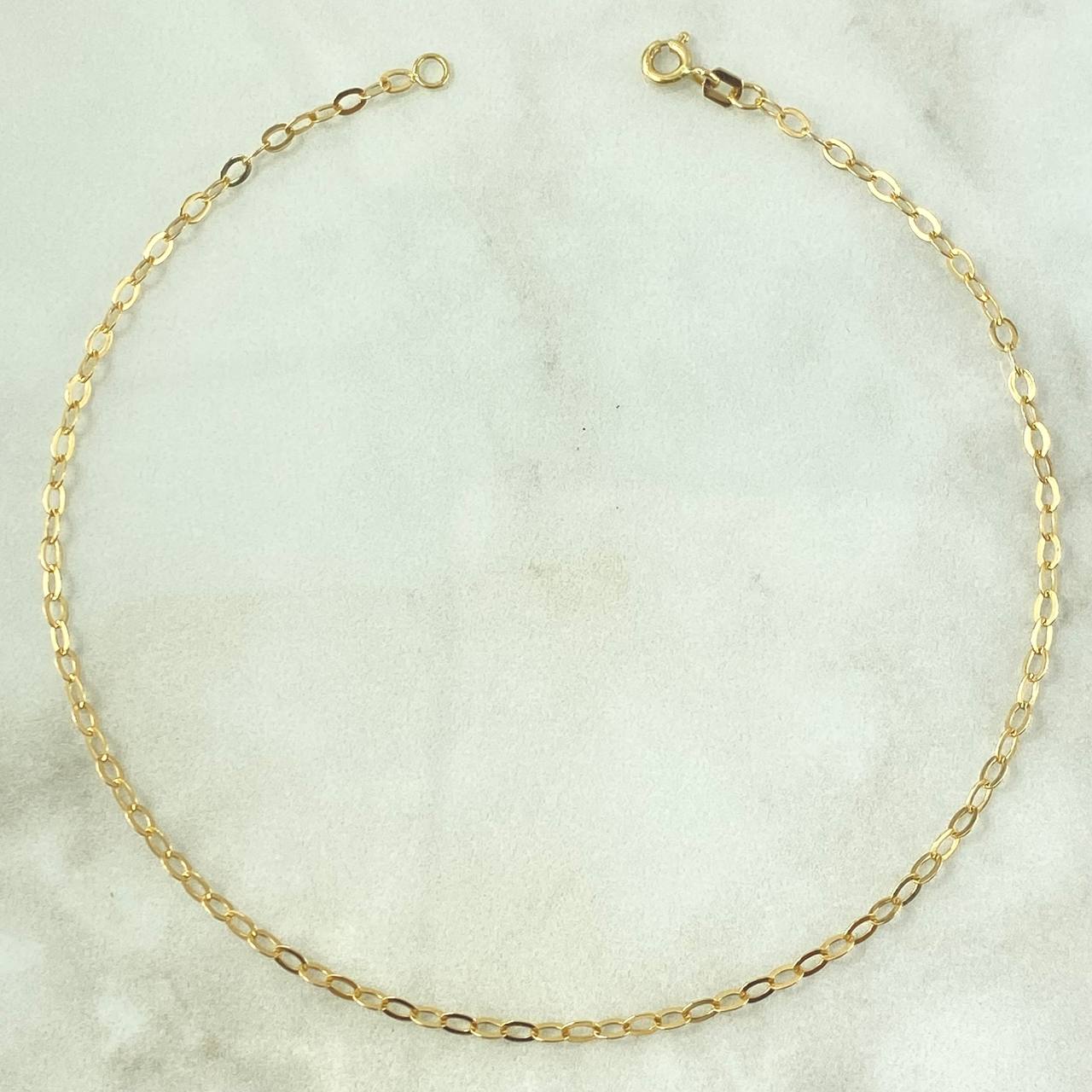 Tobillera Aro Seguido 1.85gr / 27.5cm / 2.5mm Oro Amarillo +3 18K