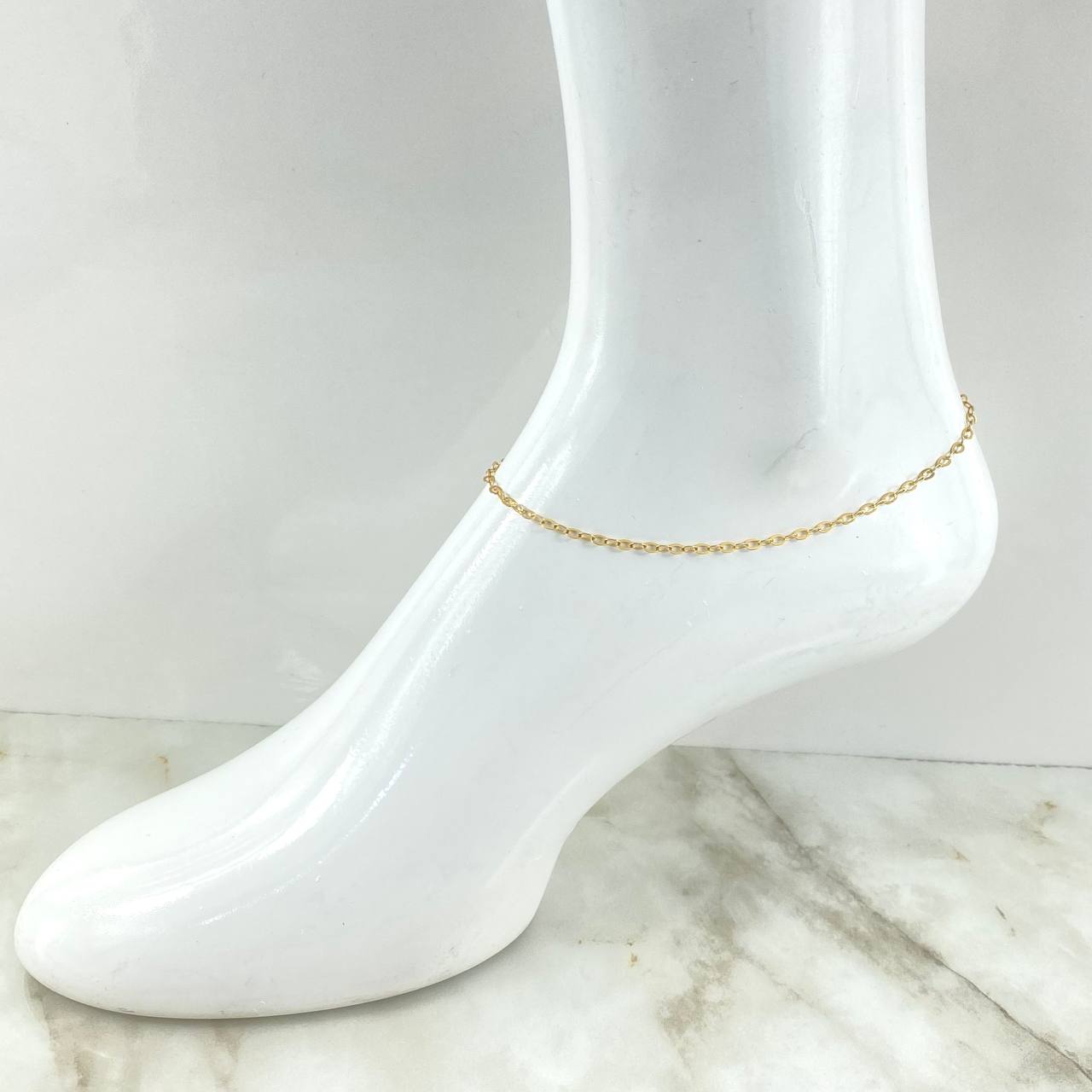 Tobillera Aro Seguido 1.85gr / 27.5cm / 2.5mm Oro Amarillo +3 18K