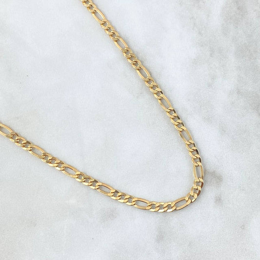Cadena Figaro 6.7gr / 60cm / 4.5mm Oro Amarillo +1 18K
