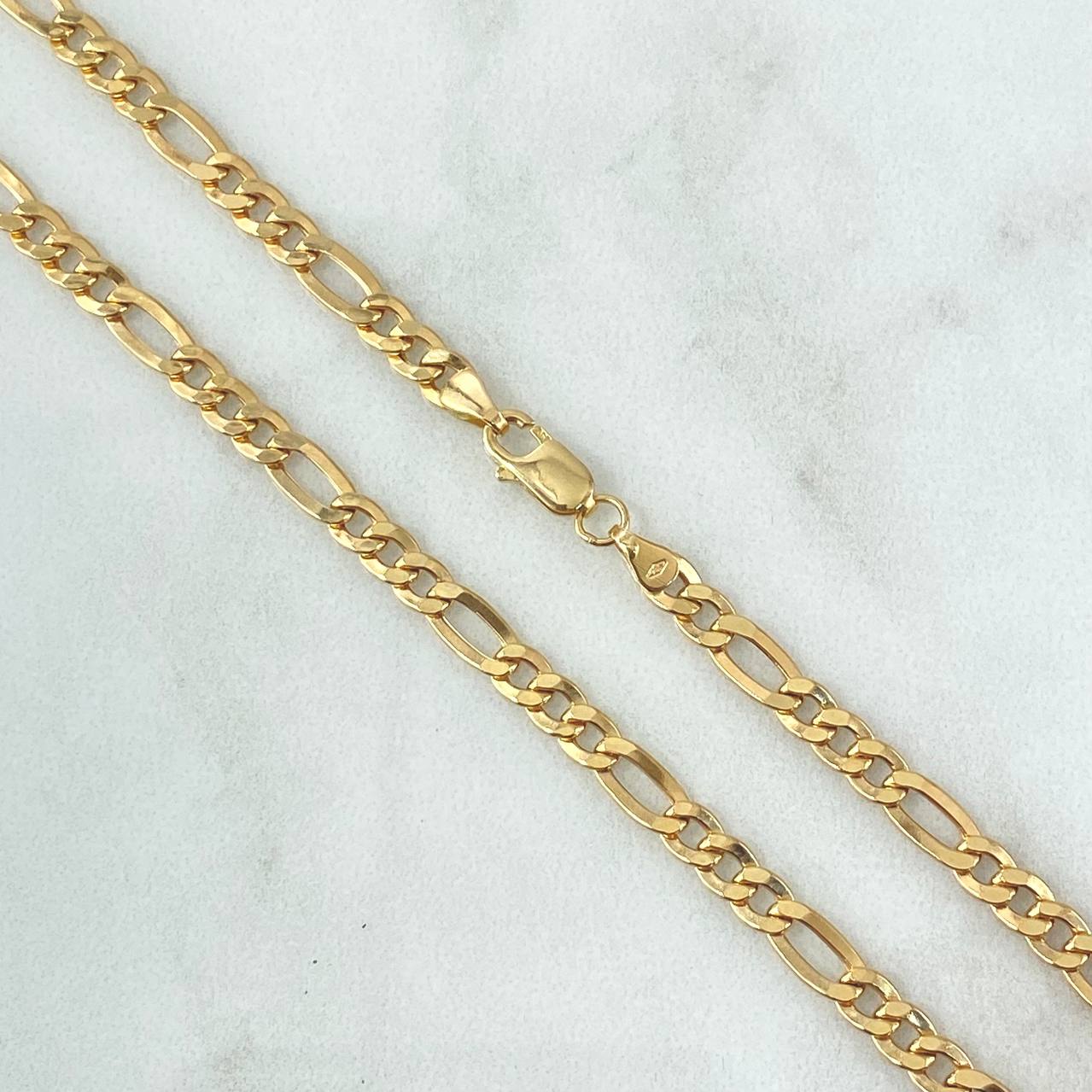 Cadena Figaro 6.7gr / 60cm / 4.5mm Oro Amarillo +1 18K